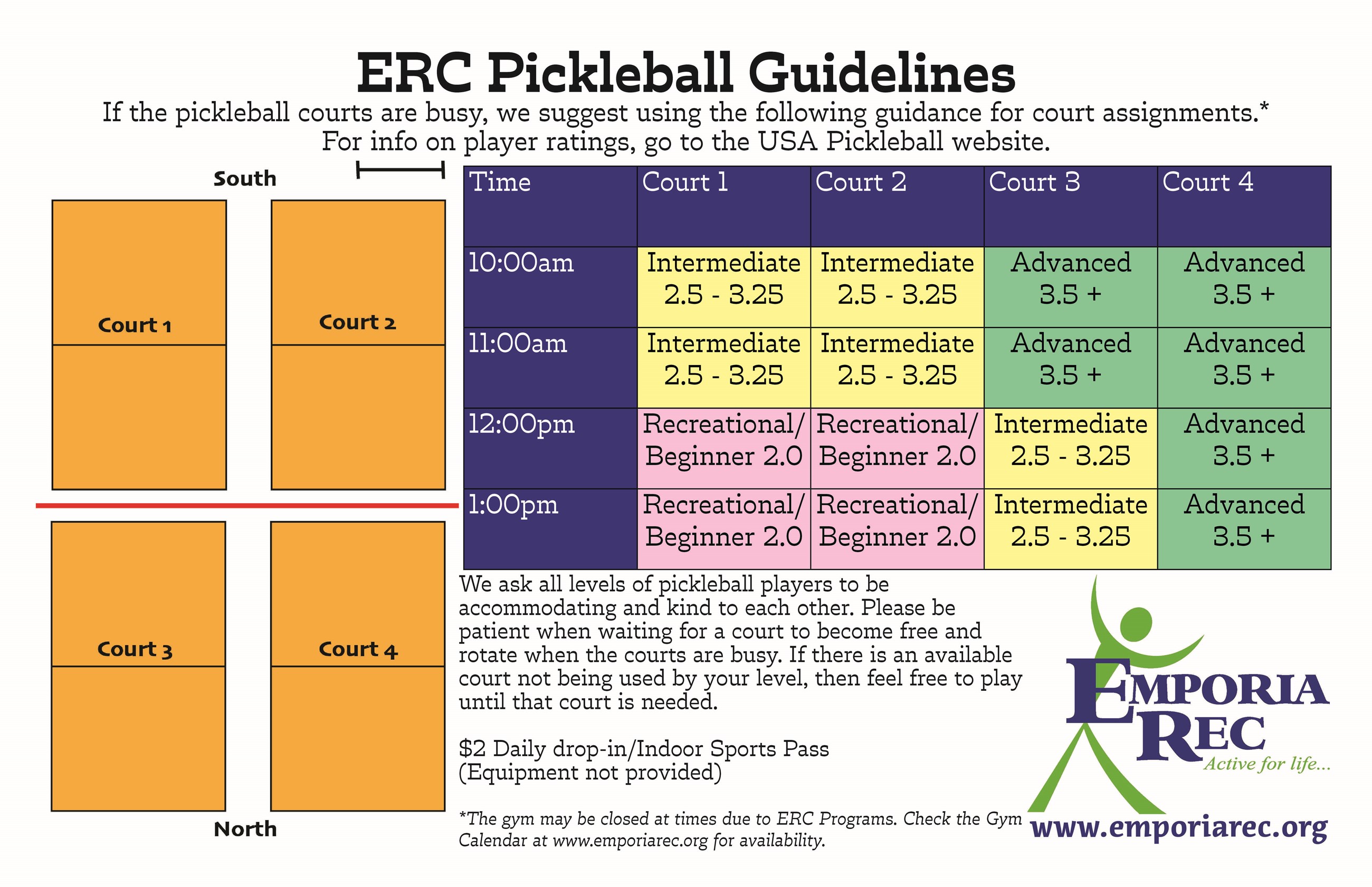 Pickleball Rotation Schedule for Shared Courts