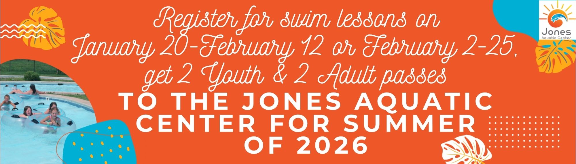 2026 Spring Swim Lessons Free Jones Aquatic Passes with Registration