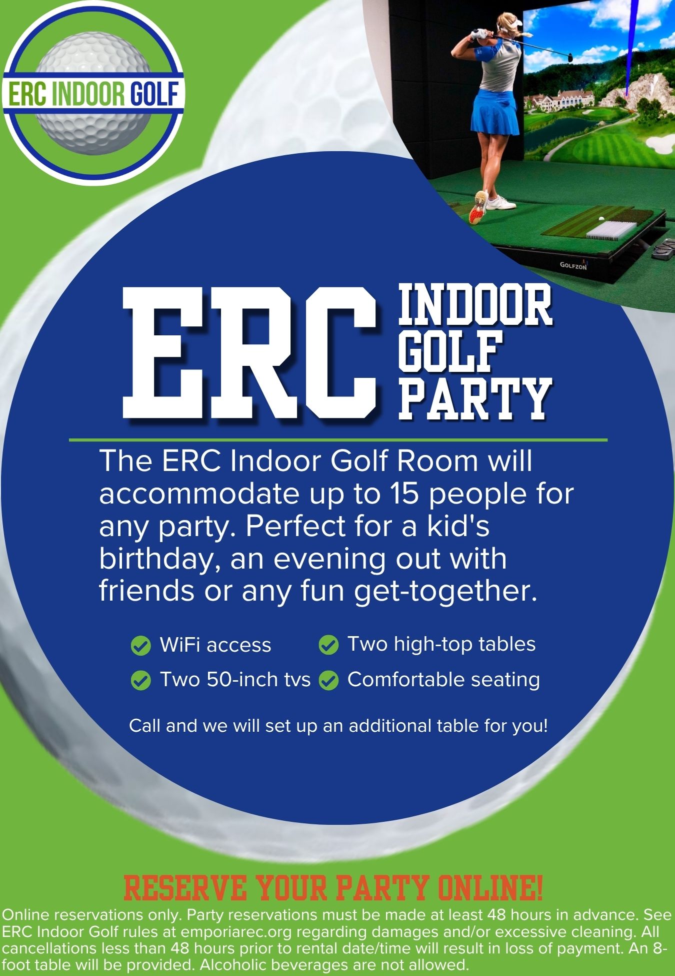 2026 Spring ERC Indoor Golf Party Information